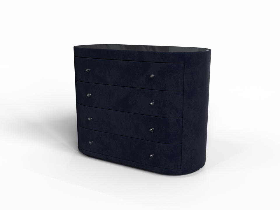 Комод Verda Classic Ткань Микровелюр Laska 32 Синий кит со стеклом Gray 53x106 167550₽